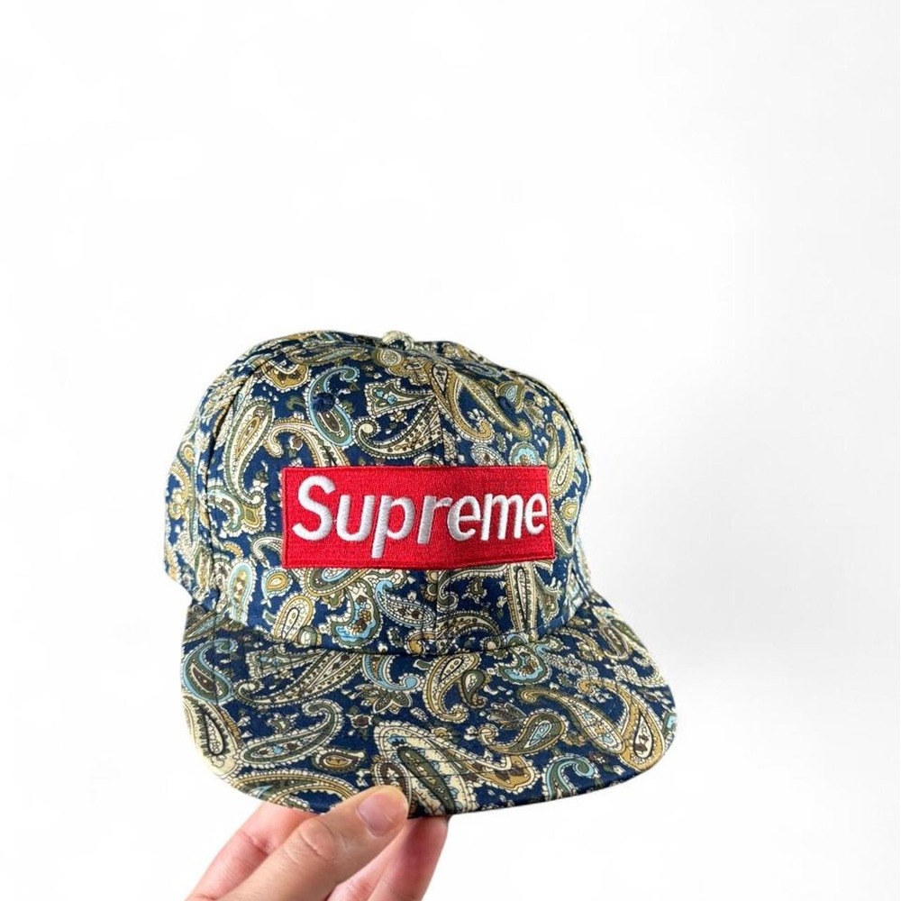 Rare Grail Supreme Navy Green Paisley Camp Cap